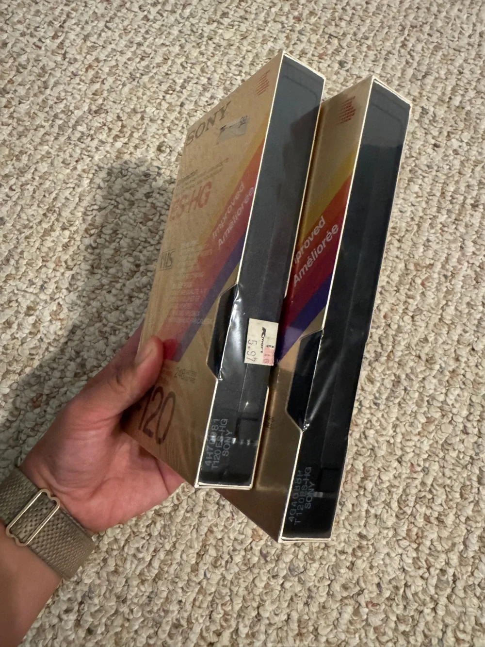 Sony ES-HG T-120 VHS Blank Tape Pair - 2 PACK SEALED